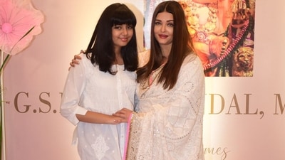 Aishwarya Rai with daughter Aaradhya Bachchan at a Mumbai event. Aishwarya Rai with daughter Aaradhya Bachchan at a Mumbai event.