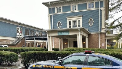A New York State Police Department cruiser is parked in front of Cornell University's Center for Jewish Living, in Ithaca, NY, Monday, Oct 30, 2023 (AP Photo/David Bauder) (AP) A New York State Police Department cruiser is parked in front of Cornell University's Center for Jewish Living, in Ithaca, NY, Monday, Oct 30, 2023 (AP Photo/David Bauder) (AP)