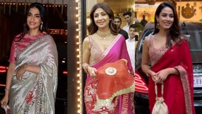 Sonam Kapoor, Shilpa Shetty, Mira Rajput celebrated Karwa Chauth. Sonam Kapoor, Shilpa Shetty, Mira Rajput celebrated Karwa Chauth.