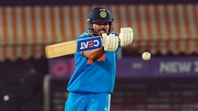 India's Shreyas Iyer plays a shot during the ICC Men's World Cup ODI cricket match between India and New Zealand (PTI) India's Shreyas Iyer plays a shot during the ICC Men's World Cup ODI cricket match between India and New Zealand (PTI)