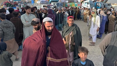 Afghans wait for clearance to depart for their homeland at a deportation camp set up by authorities to facilitate illegal immigrants, (AP)