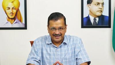 Speaking at a press conference, Delhi chief minister Arvind Kejriwal said that the AAP-led MCD has so far made jobs of 6,494 sanitation workers permanent, besides ensuring timely release of salaries. (HT Photo)