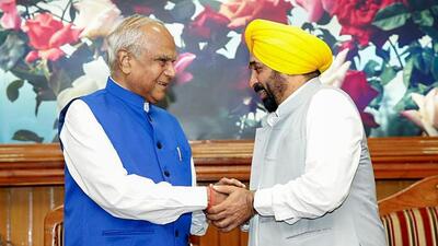The approval comes after Punjab governor Banwarilal Purohit (left), in his October 29 letter to chief minister Bhagwant Mann, said that he would examine all Bills on merit in the larger interest of the welfare of people of the state. (HT file photo)