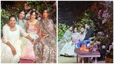 Lavanya Tripathi surrounded by friends and family. Lavanya Tripathi surrounded by friends and family.