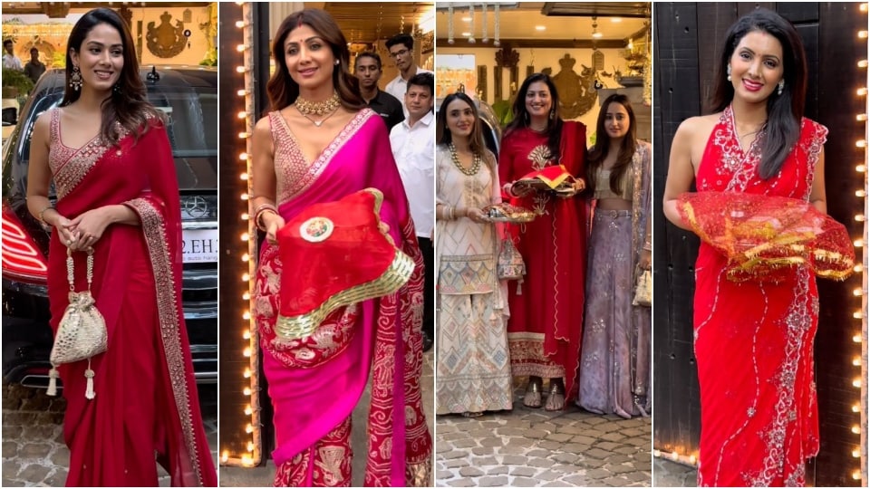 Celebrities reach Anil Kapoor's residence for Karwa Chauth. Celebrities reach Anil Kapoor's residence for Karwa Chauth.