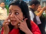 TMC MP Mahua Moitra walks out of the Lok Sabha Ethics Committee meeting at Parliament House complex in New Delhi. TMC MP Mahua Moitra walks out of the Lok Sabha Ethics Committee meeting at Parliament House complex in New Delhi.
