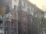 Russia-Ukraine War: A residential building partially destroyed following Russian missile strikes, in Zaporizhzhia, southeastern Ukraine, Russia-Ukraine War: A residential building partially destroyed following Russian missile strikes, in Zaporizhzhia, southeastern Ukraine,