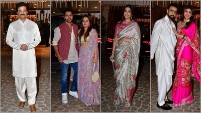 Shilpa Shetty, Rani Mukerji and other celebs at Anil Kapoor's Karwa Chauth bash (HT Photo/VarinderChawla) Shilpa Shetty, Rani Mukerji and other celebs at Anil Kapoor's Karwa Chauth bash (HT Photo/VarinderChawla)