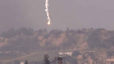 Israel-Hamas War: Flare dropped by Israeli forces above the northern Gaza Strip, amid ongoing battles between Israel and the Palestinian Hamas movement. (AFP) Israel-Hamas War: Flare dropped by Israeli forces above the northern Gaza Strip, amid ongoing battles between Israel and the Palestinian Hamas movement. (AFP)