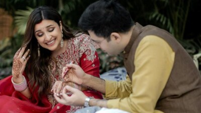 Raghav Chadha and Parineeti Chopra's first Karwa Chauth. Raghav Chadha and Parineeti Chopra's first Karwa Chauth.