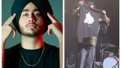 Punjabi-Canadian singer Shubh was seen holding up a hoodie which had an illustration of Indira Gandhi's assassination. Punjabi-Canadian singer Shubh was seen holding up a hoodie which had an illustration of Indira Gandhi's assassination.
