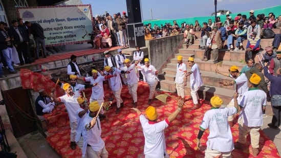 Pahari Divas in Himachal Pradesh showcases traditional folk sport 'Thoda' (ANI photo)