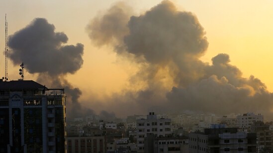 Israel-Hamas War: Smoke rises following Israeli airstrikes in Gaza City. (AP)