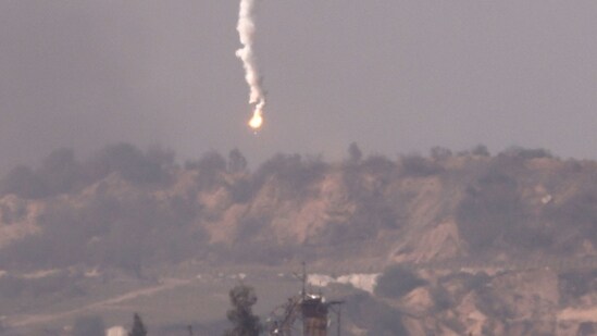 Israel-Hamas War: Flare dropped by Israeli forces above the northern Gaza Strip, amid ongoing battles between Israel and the Palestinian Hamas movement. (AFP)