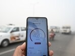 Pollution meter shows the increasing level of air pollution in Sector 62, in Noida on November 3. (Sunil Ghosh /Hindustan Times) Pollution meter shows the increasing level of air pollution in Sector 62, in Noida on November 3. (Sunil Ghosh /Hindustan Times)