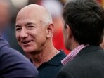 FILE - Amazon founder Jeff Bezos is seen on the sidelines before the start of an NFL football game, Sept. 15, 2022, in Kansas City, Mo. (AP Photo/Charlie Riedel, File) FILE - Amazon founder Jeff Bezos is seen on the sidelines before the start of an NFL football game, Sept. 15, 2022, in Kansas City, Mo. (AP Photo/Charlie Riedel, File)
