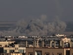 Smoke rises during an Israeli bombardment of Rafah in the southern Gaza Strip on November 3, 2023, amid the ongoing battles between Israel and the Palestinian group Hamas. Smoke rises during an Israeli bombardment of Rafah in the southern Gaza Strip on November 3, 2023, amid the ongoing battles between Israel and the Palestinian group Hamas.