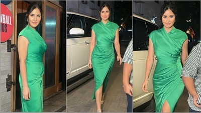 Katrina Kaif wows fans with her stunning look in a green wrap dress. It costs… (HT Photo/VarinderChawla) Katrina Kaif wows fans with her stunning look in a green wrap dress. It costs… (HT Photo/VarinderChawla)