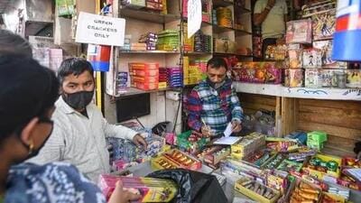 Baldev Raj of Sector 11 was booked after the Haryana CM flying squad raided his shop in Panchkula on Thursday following a tip that the wholesaler was selling banned chemical firecrackers under the garb of green ones. (HT file photo for representation) Baldev Raj of Sector 11 was booked after the Haryana CM flying squad raided his shop in Panchkula on Thursday following a tip that the wholesaler was selling banned chemical firecrackers under the garb of green ones. (HT file photo for representation)