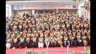 Dignitaries at the CMS Kanpur Road in Lucknow to attend the ‘24th International Conference of Chief Justices of the world’. (Sourced) Dignitaries at the CMS Kanpur Road in Lucknow to attend the ‘24th International Conference of Chief Justices of the world’. (Sourced)