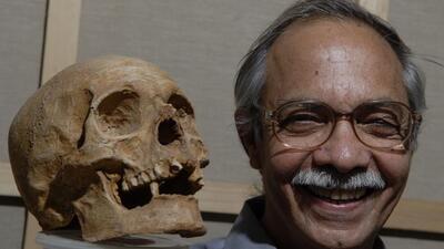 Gieve Patel, atrist and playwriter poses with Crafted Skeleton, photographed at his studio in Mumbai, on January, 24, 2009. Photograph: ABHIJIT BHATLEKAR/MINT (for Himanshu's Story) Gieve Patel, atrist and playwriter poses with Crafted Skeleton, photographed at his studio in Mumbai, on January, 24, 2009. Photograph: ABHIJIT BHATLEKAR/MINT (for Himanshu's Story)