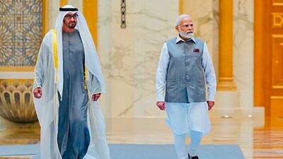 PM Modi and UAE President Mohamed bin Zayed (PTI) PM Modi and UAE President Mohamed bin Zayed (PTI)