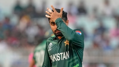 Bangladesh's captain Babar Azam during the ICC Men's Cricket World Cup 2023 match between Bangladesh and Pakistan, at Eden Gardens in Kolkata (PTI) Bangladesh's captain Babar Azam during the ICC Men's Cricket World Cup 2023 match between Bangladesh and Pakistan, at Eden Gardens in Kolkata (PTI)