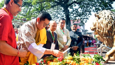King of Bhutan Jigme Khesar Namgyel Wangchuck offers prayers at the Kamakhya Temple in Guwahati, Assam. (PTI) King of Bhutan Jigme Khesar Namgyel Wangchuck offers prayers at the Kamakhya Temple in Guwahati, Assam. (PTI)