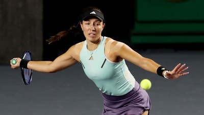 Jessica Pegula of the U.S. in action during her group stage match against Greece's Maria Sakkari (REUTERS)