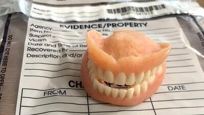For those who use dentures, it is important to ensure cleaning the false teeth and rinse the mouth properly. (Facebook/@jenningssheriff) For those who use dentures, it is important to ensure cleaning the false teeth and rinse the mouth properly. (Facebook/@jenningssheriff)
