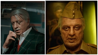 Kamal Haasan in stills from Indian 2 teaser. Kamal Haasan in stills from Indian 2 teaser.