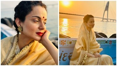 Kangana shared a video of her soaking in the boatride as the sun set in the background. Sharing it, show wrote, “Floating over the submerged ancient city of Dwarika, why is this place so intoxicating. Hare Krishna.” Kangana shared a video of her soaking in the boatride as the sun set in the background. Sharing it, show wrote, “Floating over the submerged ancient city of Dwarika, why is this place so intoxicating. Hare Krishna.”