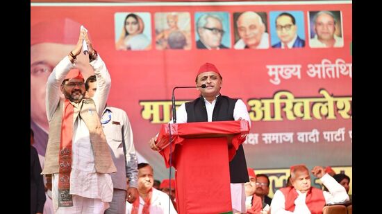 Akhilesh in Madhya Pradesh’s Chhatarpur on Friday (Sourced)