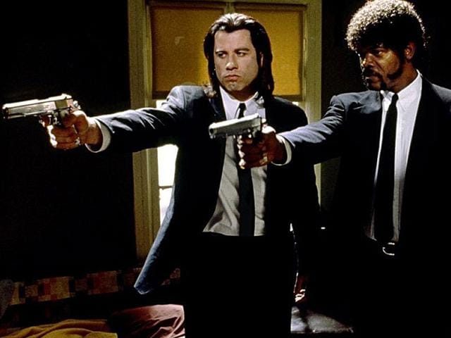 John Travolta and Samuel L Jackson in Pulp Fiction (1994) (Film still) John Travolta and Samuel L Jackson in Pulp Fiction (1994) (Film still)