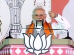 Prime Minister Narendra Modi addresses an election rally.