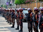 Border Guard Bangladesh (BGB) personnel stand guard during a nationwide strike called by Bangladesh Nationalist Party and Jamaat-e-Islami in Dhaka on October 29. Border Guard Bangladesh (BGB) personnel stand guard during a nationwide strike called by Bangladesh Nationalist Party and Jamaat-e-Islami in Dhaka on October 29.