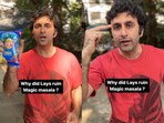 Influencer ranting about Lay's Magic Masala chips. Influencer ranting about Lay's Magic Masala chips.