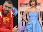 Travis Kelce was recently asked if he is “in love” with Taylor Swift (Kirby Lee-USA TODAY Sports, VALERIE MACON / AFP)