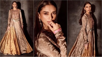 Aditi Rao Hyadri is here to infuse some festive energy into your weekend as the stunning diva stuns in an exquisite anarkali ensemble. Aditi is a total fashionista and can make any look glamorous. Be it a sartorial saree or a casual dress, the actress knows how to hit the fashion mark like a pro. Her Insta-diaries full of stylish looks are nothing short of a treasure trove of fashion inspiration. Her latest ethnic look is no exception and is sure to inspire your festive wardrobe. (Instagram/@aditiraohydari) Aditi Rao Hyadri is here to infuse some festive energy into your weekend as the stunning diva stuns in an exquisite anarkali ensemble. Aditi is a total fashionista and can make any look glamorous. Be it a sartorial saree or a casual dress, the actress knows how to hit the fashion mark like a pro. Her Insta-diaries full of stylish looks are nothing short of a treasure trove of fashion inspiration. Her latest ethnic look is no exception and is sure to inspire your festive wardrobe. (Instagram/@aditiraohydari)