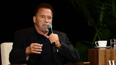 Arnold Schwarzenegger speaks during The Wall Street Journal's WSJ Tech Live Conference in Laguna Beach, California on October 16, 2023 (Photo by Patrick T. Fallon / AFP) (AFP) Arnold Schwarzenegger speaks during The Wall Street Journal's WSJ Tech Live Conference in Laguna Beach, California on October 16, 2023 (Photo by Patrick T. Fallon / AFP) (AFP)