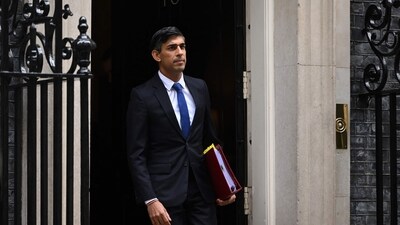 Britain's Prime Minister Rishi Sunak leaves from 10 Downing Street in central London. (AFP)