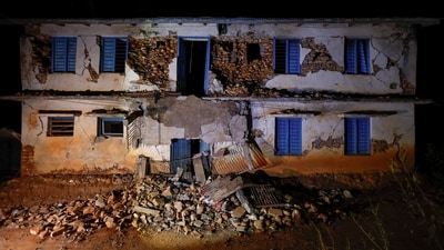 A view of a damaged school building after an earthquake at Khalanga in Jajarkot, Nepal. (Reuters)