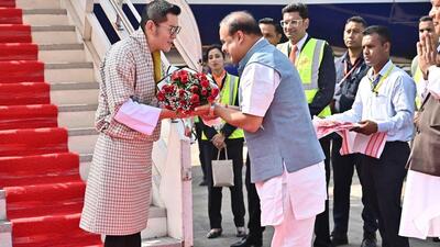 Royal King Jigme Khesar Namgyal Wangchuk is on a three-day trip to Assam (Twitter/@MEAIndia) Royal King Jigme Khesar Namgyal Wangchuk is on a three-day trip to Assam (Twitter/@MEAIndia)