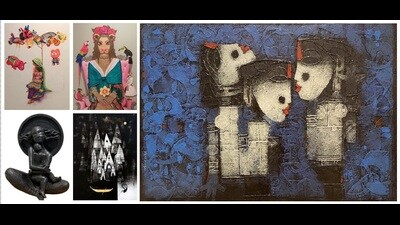 Some of the artworks on display at the art show