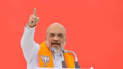 Union home minister Amit Shah addresses a rally in Madhya Pradesh. Union home minister Amit Shah addresses a rally in Madhya Pradesh.