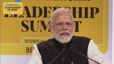 Prime Minister Narendra Modi at the 21st edition of Hindustan Times Leadership Summit on Saturday. Prime Minister Narendra Modi at the 21st edition of Hindustan Times Leadership Summit on Saturday.
