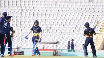 Punjab in action against Delhi (BCCI Domestic) Punjab in action against Delhi (BCCI Domestic)