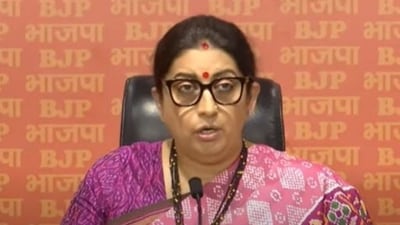 Smriti Irani on Saturday held a press conference on  ₹508 kickback allegations against Chhattisgarh chief minister Bhupesh Baghel.