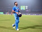 India's Virat Kohli celebrates his century. India's Virat Kohli celebrates his century.