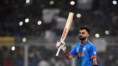 India's Virat Kohli celebrates his century during the match against South Africa (ICC) India's Virat Kohli celebrates his century during the match against South Africa (ICC)